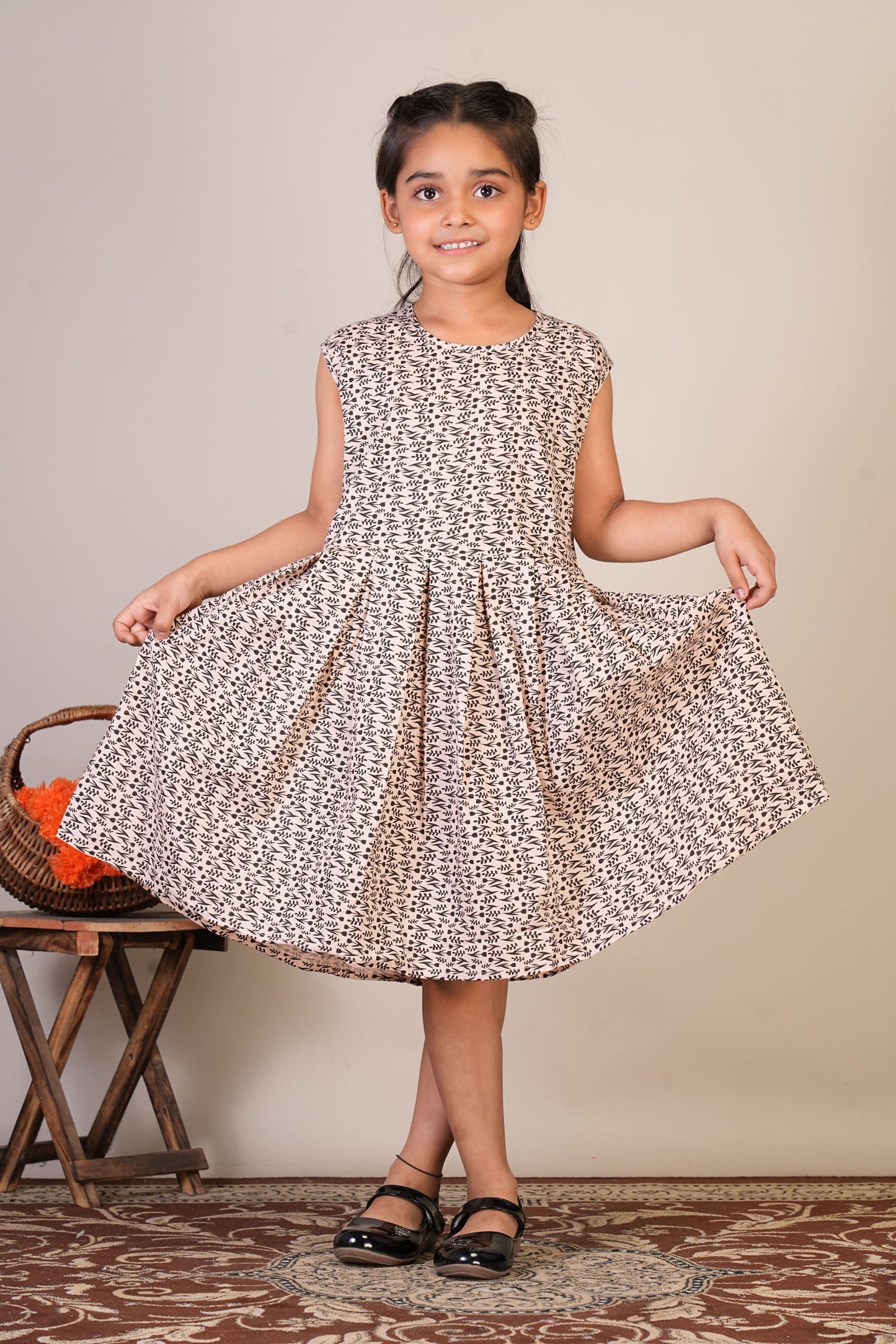 Anuttara Oyster Pink Pure Cotton Anarkali/Flared Anarkali Frock_FJG1077